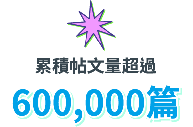 累積帖文量超過400,000+篇