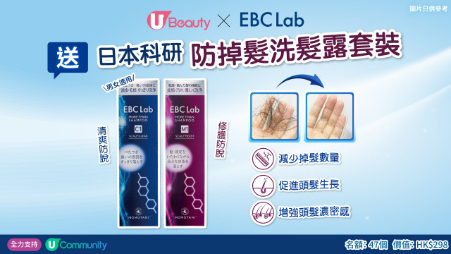 U Beauty x EBC Lab送日本科研防掉髮洗髮露套裝！