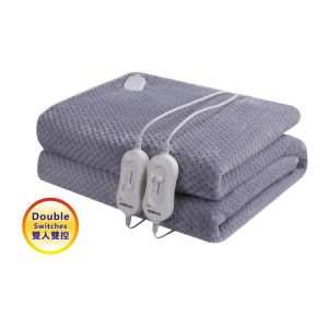 【55折優惠】$379 購買HOME@dd® 雙人貝貝絨可機洗電暖毯-灰色 [全港免運]