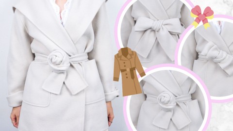 4款大衣腰帶綁法教學！秒變巴黎時尚達人！簡單步驟綁出好看蝴蝶結！