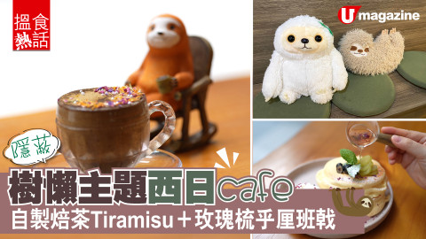 【搵食熱話】隱蔽樹懶主題西日 cafe 自製焙茶 Tiramisu