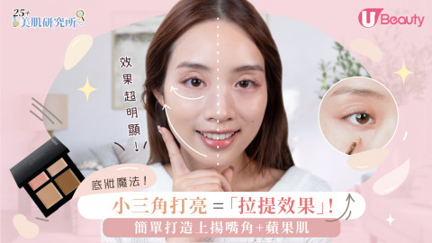 底妝魔法：小三角打亮=「拉提效果」！ 簡單打造上揚嘴角+蘋果肌
