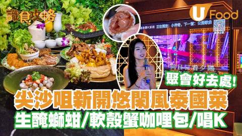 【識食攻略】聚會好去處！尖沙咀新開悠閑風泰國菜   生醃螄蚶／軟殼蟹咖哩包／唱K