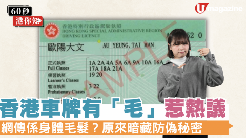【60秒港你知】香港車牌有「毛」惹熱議 網傳係身體毛髮？原來暗藏防偽秘密