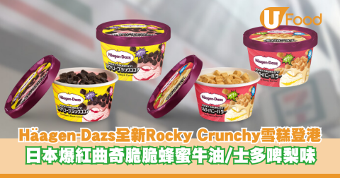 Häagen-Dazs全新Rocky Crunchy雪糕登港！日本爆紅曲奇脆脆蜂蜜牛油/曲奇脆脆士多啤梨味